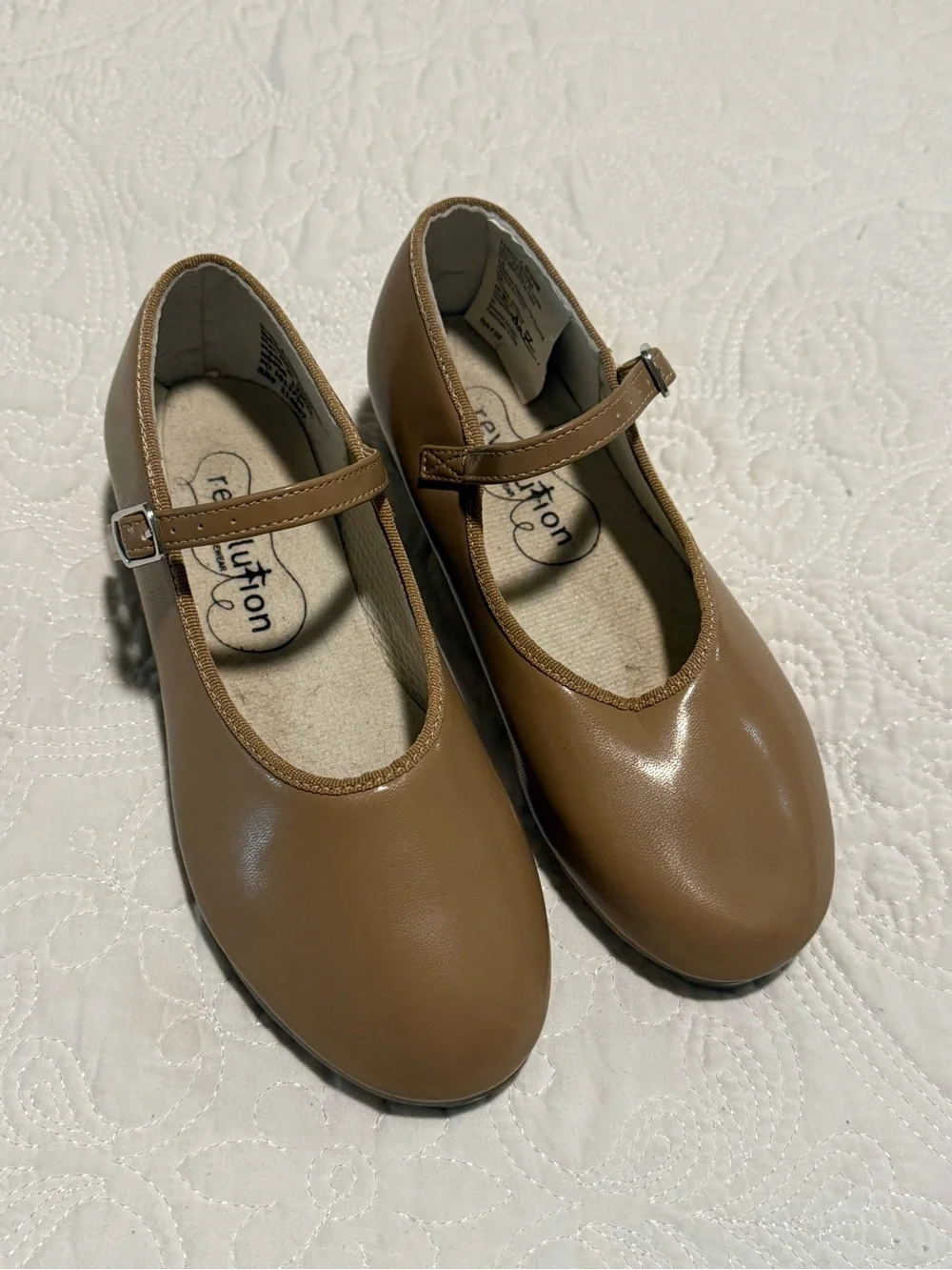 Revolution Mary Jane Dance Tap Kids Shoes in‎ Nude Tan style 826